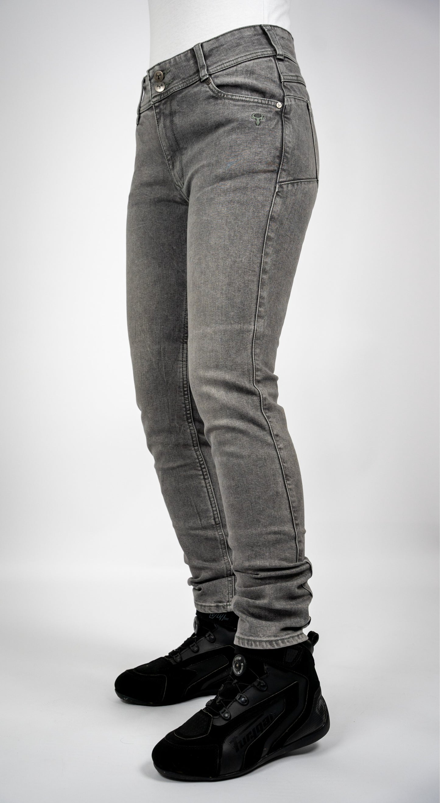 BULL-IT LADIES WILLOW SLIM JEANS REGULAR LEG - MID GREY