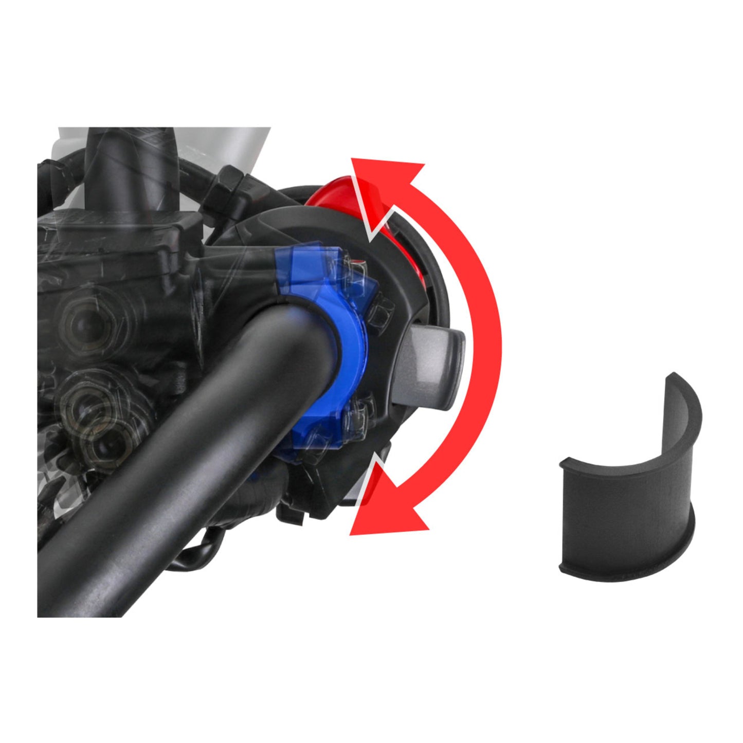 Zeta Rotating Bar Clamp - Brake Side - Black