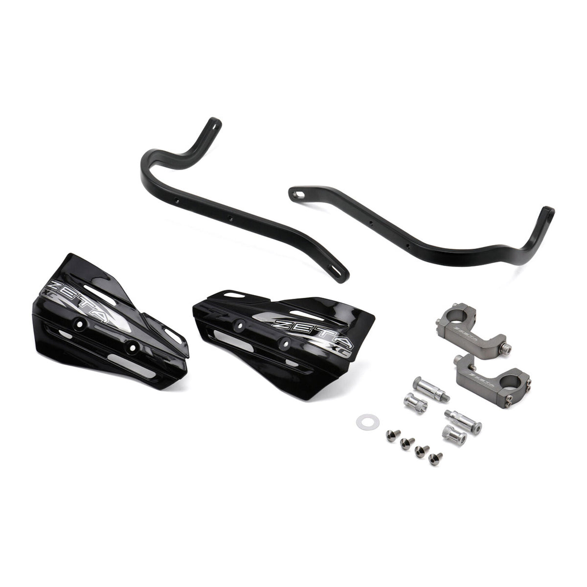 Zeta Armour XC U-Clamp Black/Black Tapered Bar Handguards