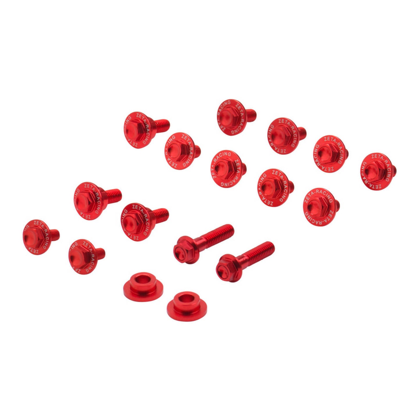 Zeta Aluminium Plastic Bolt Set - Honda CRF450R (\'21-) 15 Piece - Red