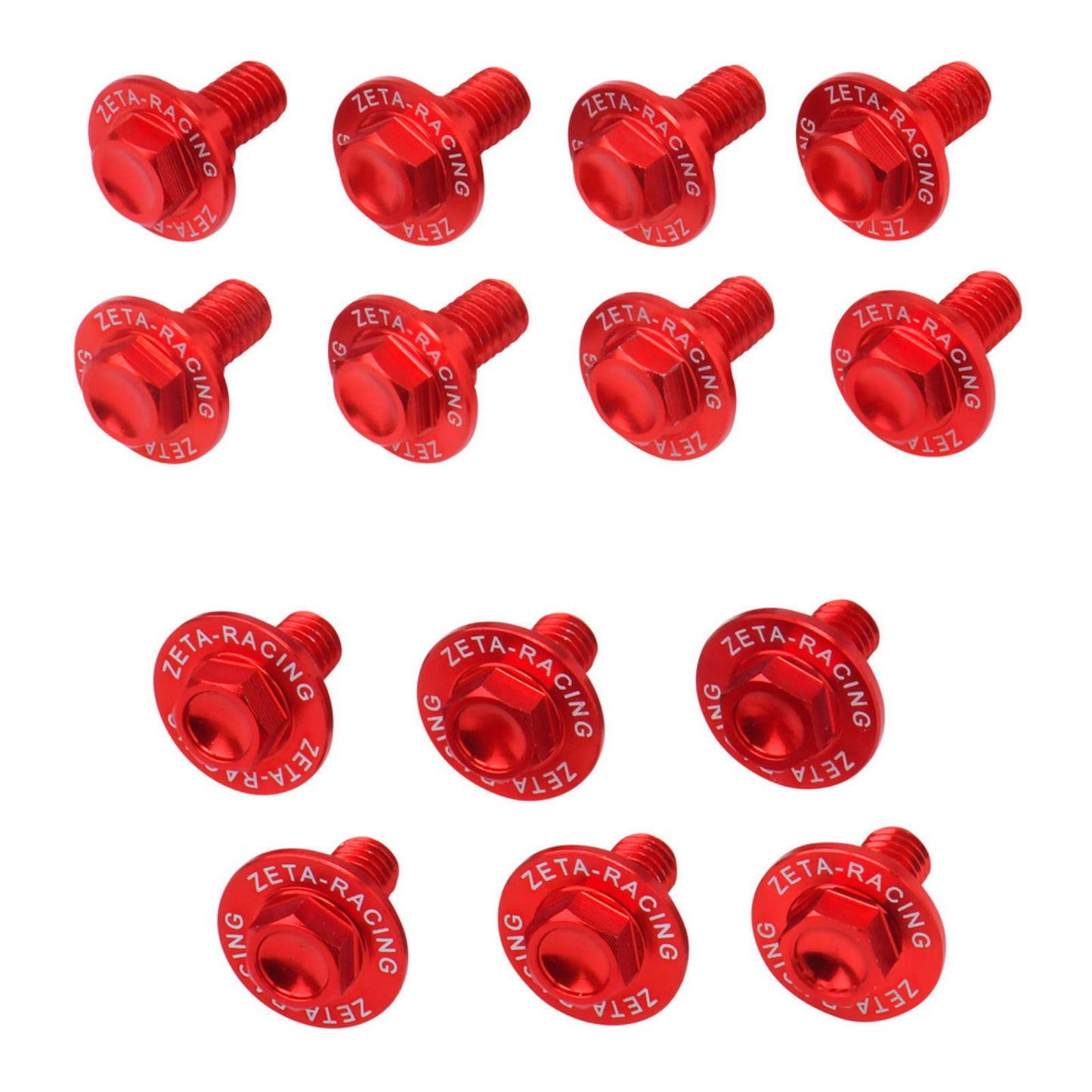 Zeta Aluminium Plastic Bolt Set - Suzuki DR-Z400S / DR-Z400SM 14 Piece - Red