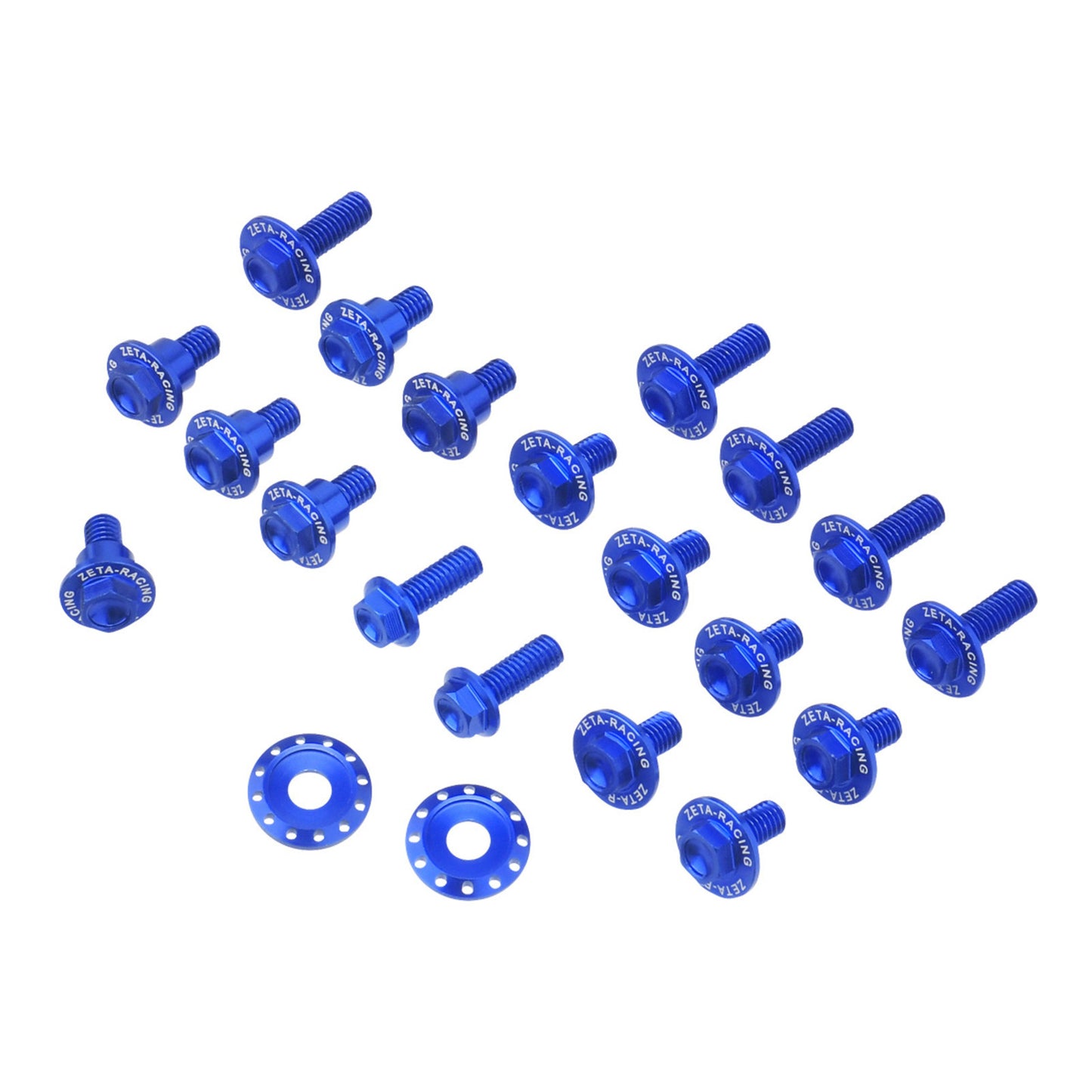 Zeta Aluminium Plastic Bolt Set - Yamaha YZ125 / YZ250 (\'22-) 21 Piece - Blue