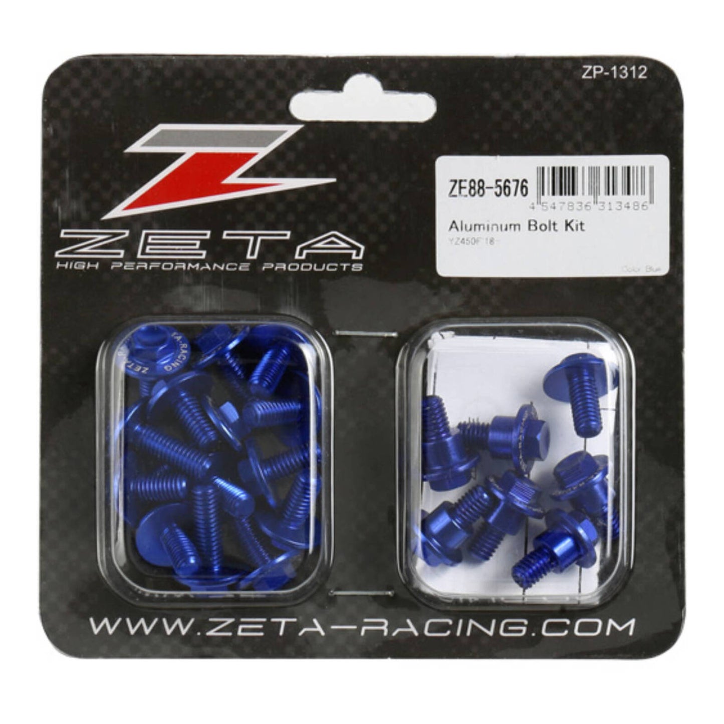 Zeta Aluminium Plastic Bolt Set - Yamaha YZ450F (\'18-) 21 Piece - Blue