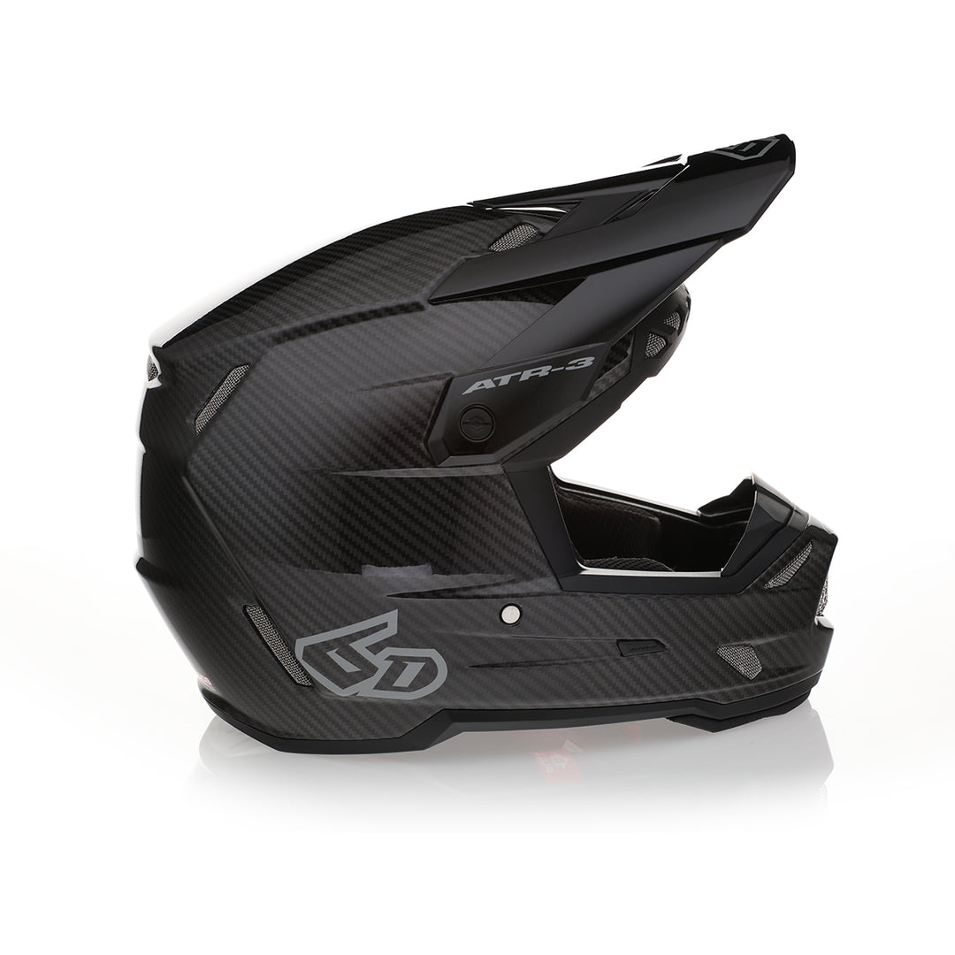6D ATR-3 SOLID HELMET - GLOSS BLACK CARBON