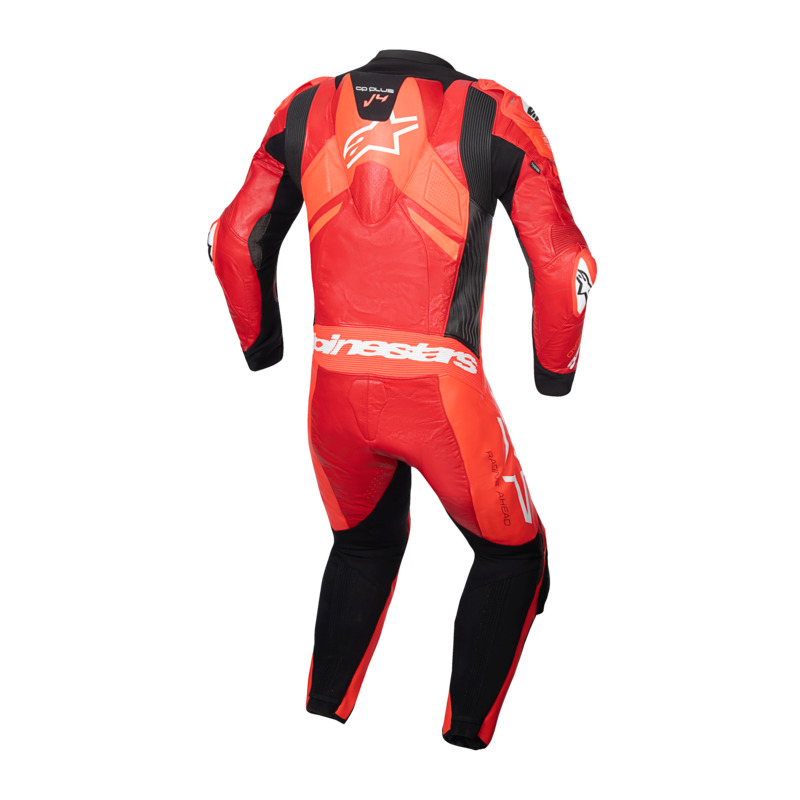 ALPINESTARS GP PLUS V4 SPRINT 1PC LEATHER SUIT - FLURO RED MID RED WHITE