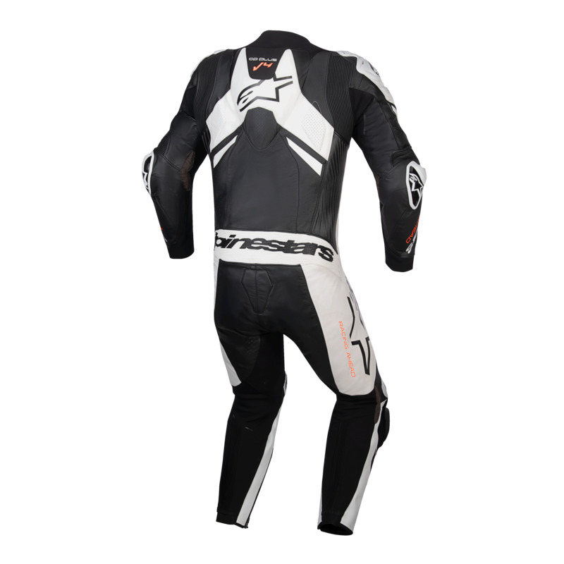 ALPINESTARS GP PLUS V4 SPRINT 1PC LEATHER SUIT - BLACK WHITE FLURO RED