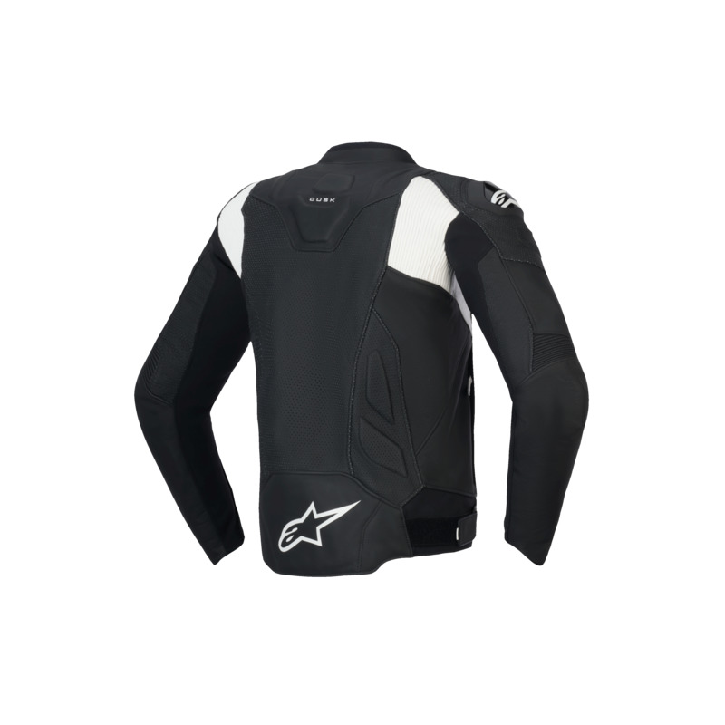 ALPINESTARS DUSK AIRFLOW LEATHER JACKET - BLACK WHITE