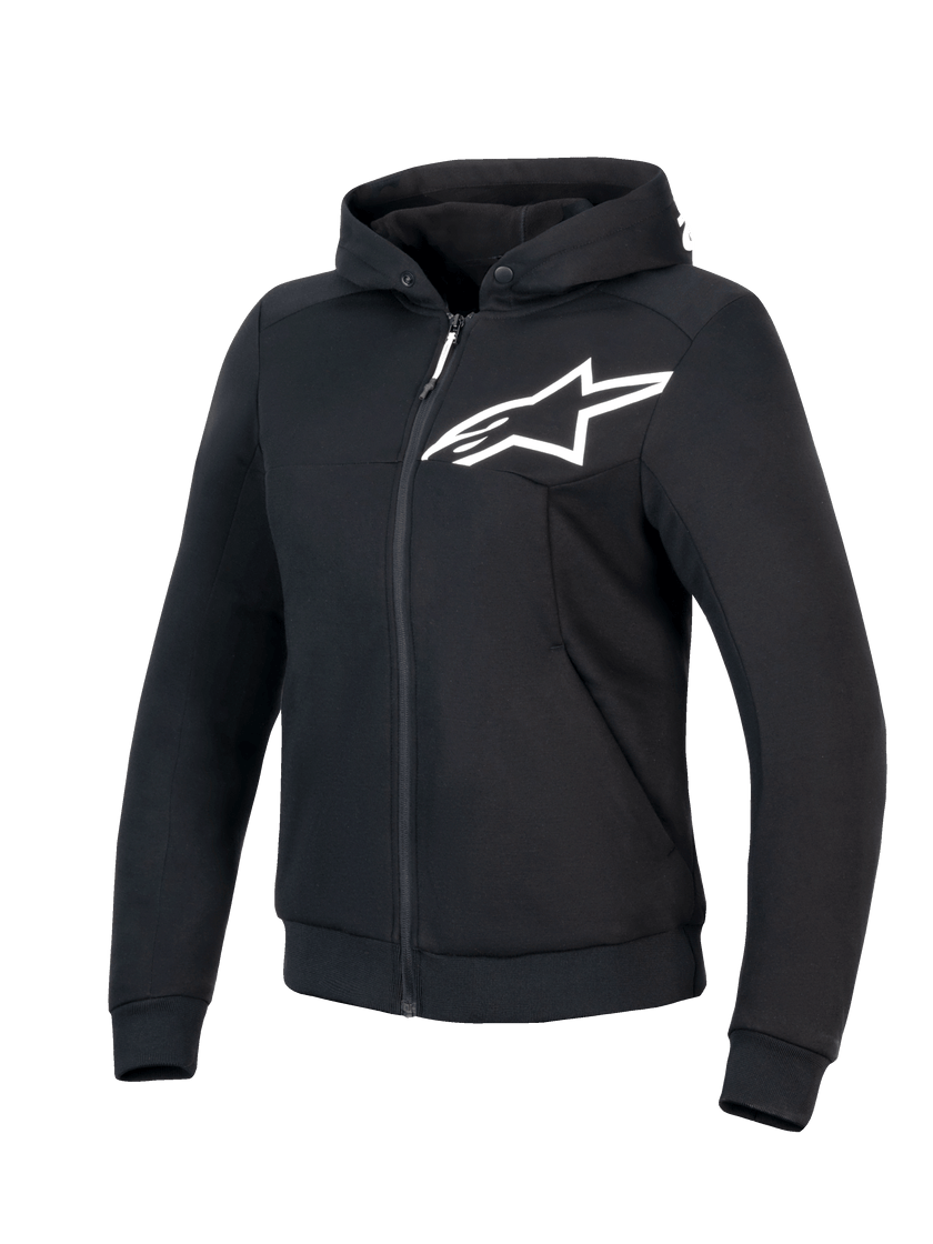 ALPINESTARS WOMENS CHROME V2 SPORT HOODIE - BLACK WHITE