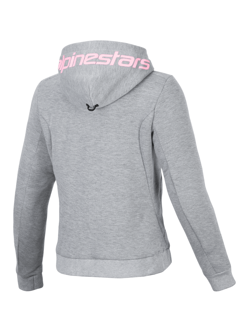 ALPINESTARS WOMENS CHROME V2 SPORT HOODIE - GREY HEATHER FLURO-PINK