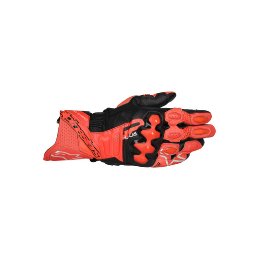 ALPINESTARS GP PLUS R V3 LEATHER GLOVES - BRIGHT-RED RED-FLURO BLACK