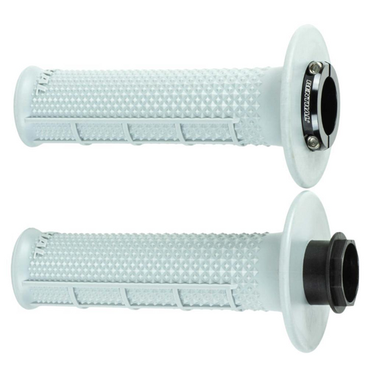 RENTHAL LOCK ON SOFT TAPERED/HALF WAFFLE MX GRIP - GREY/BLACK