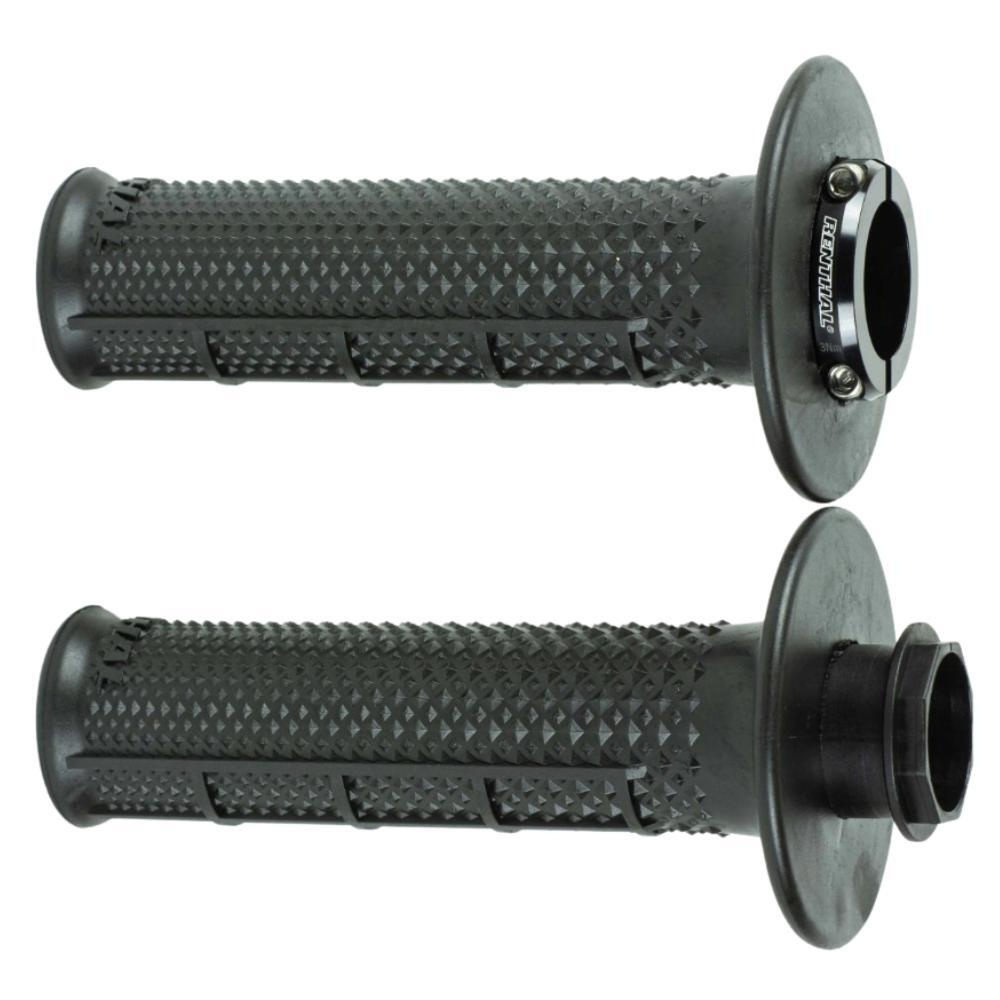 RENTHAL MX R-WORKS LOCK ON ULTRATACKY TAPERED/HALF WAFFLE GRIP - BLACK