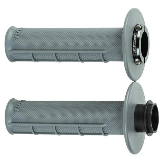 RENTHAL MX ORIGINAL LOCK ON MEDIUM HALF WAFFLE GRIP - GREY/BLACK