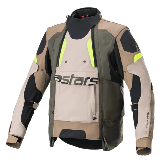 ALPINESTARS HALO DRYSTAR ADVENTURE JACKET - KHAKI/SAND/FLURO YELLOW