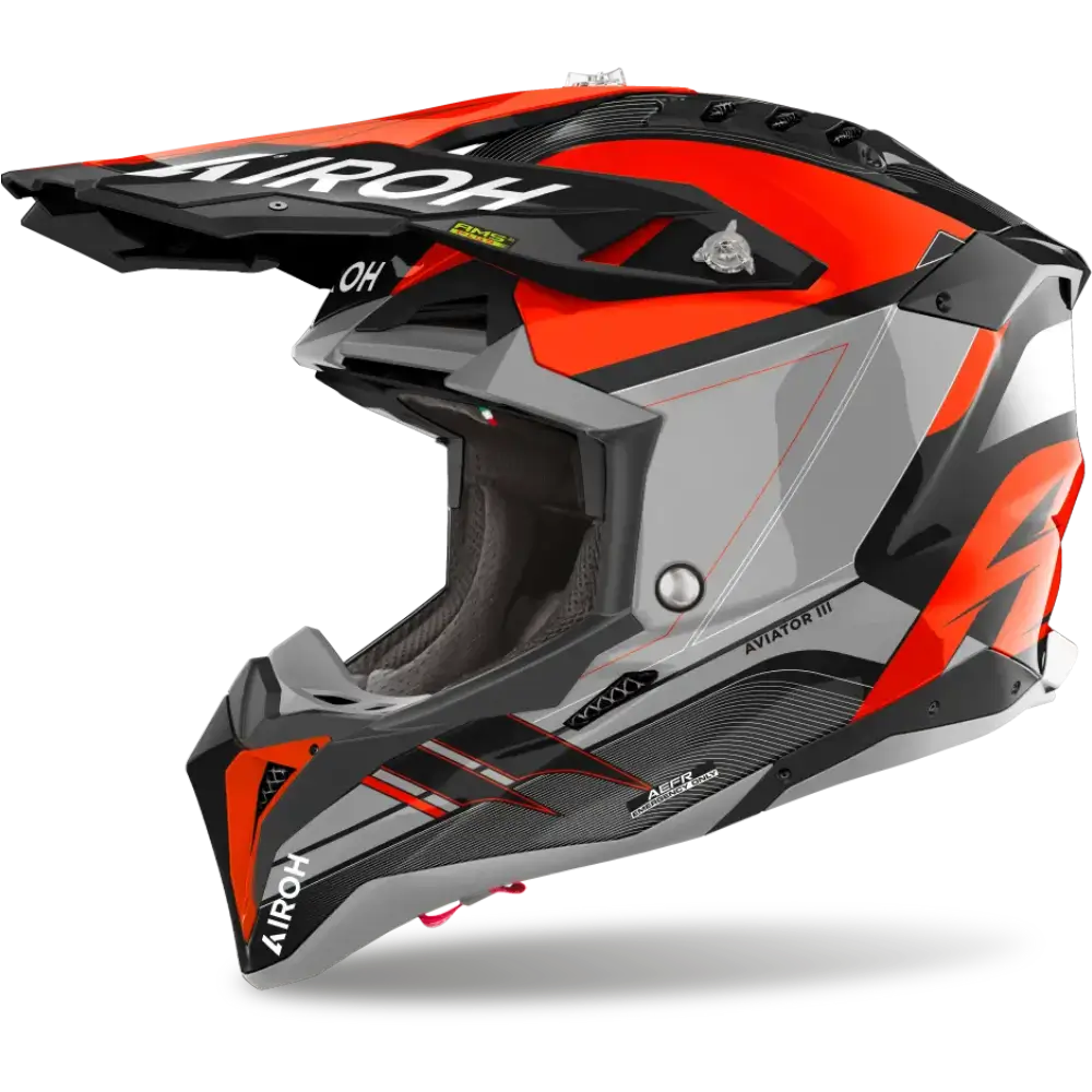 AIROH AVIATOR 3 SABER HELMET - GLOSS GREY/ORANGE
