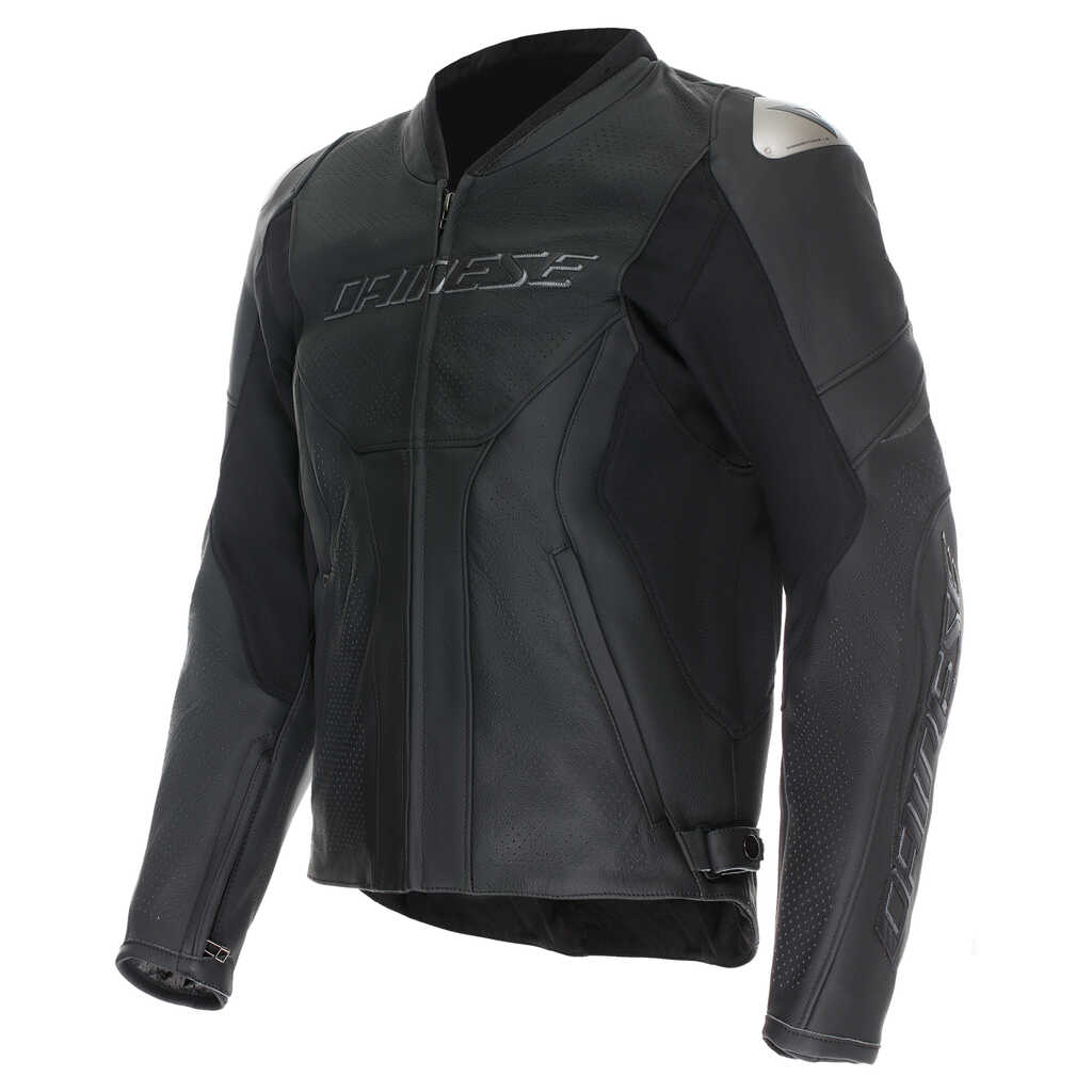 DAINESE RACING 5 PERFORATED LEATHER JACKET - BLACK/BLACK