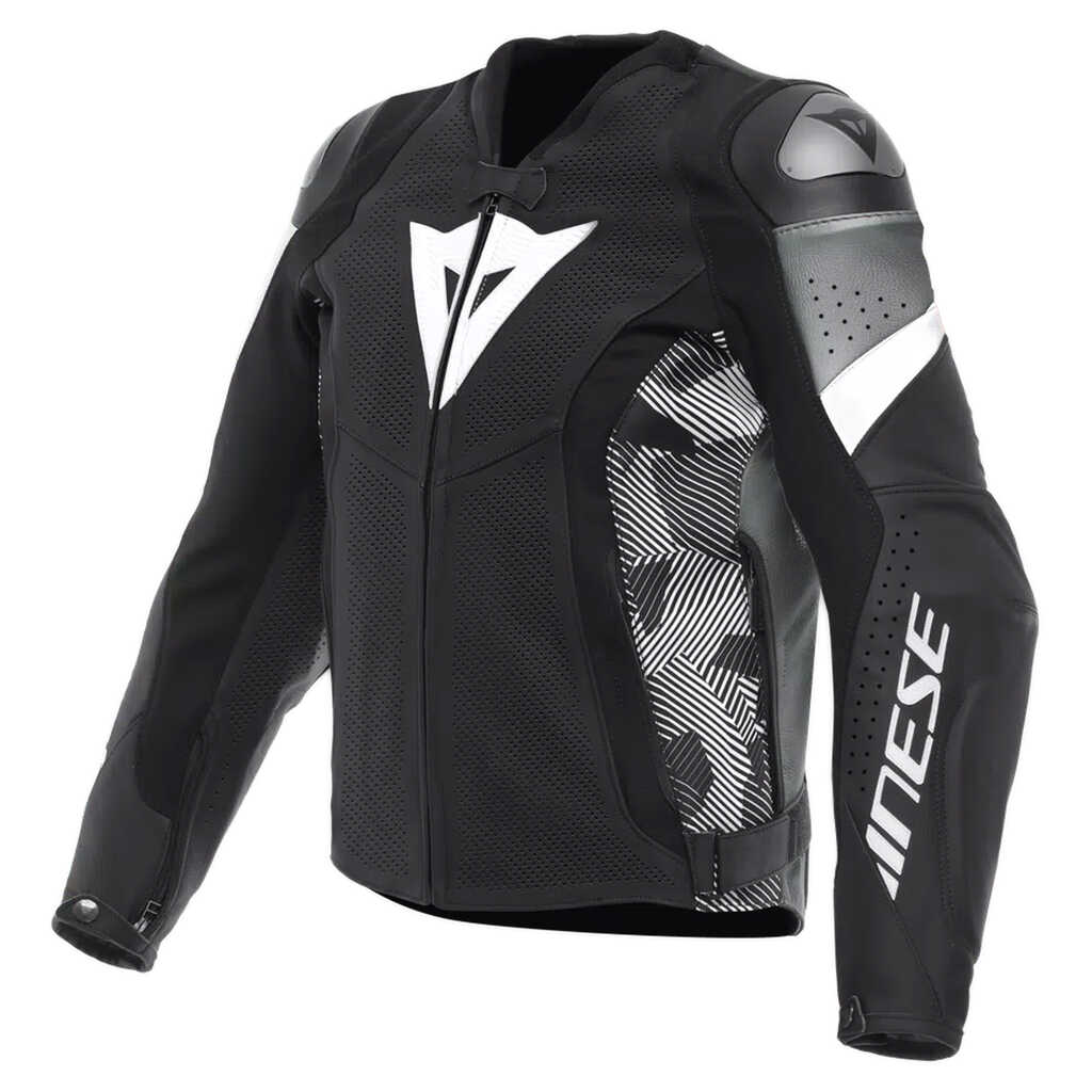 DAINESE AVRO 5 PERF LEATHER JACKET - BLACK/WHITE/ANTHRACITE