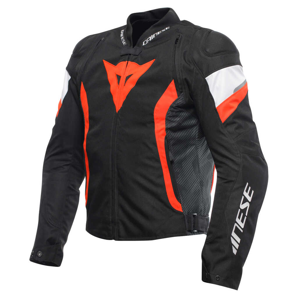 DAINESE AVRO 5 TEXTILE JACKET - BLACK/RED-FLUO/WHITE
