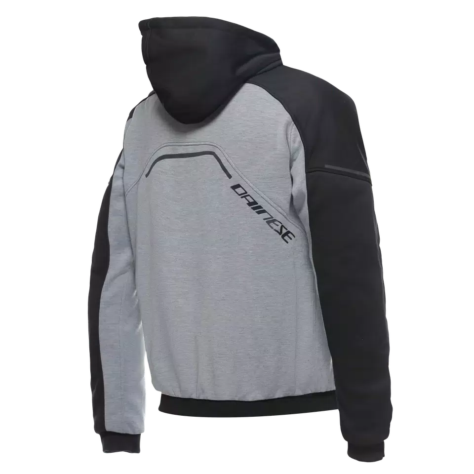 DAINESE DAEMON-X SAFETY FULLZIP HOODIE - MELANGE-GRAY/BLACK/FLUO-RED