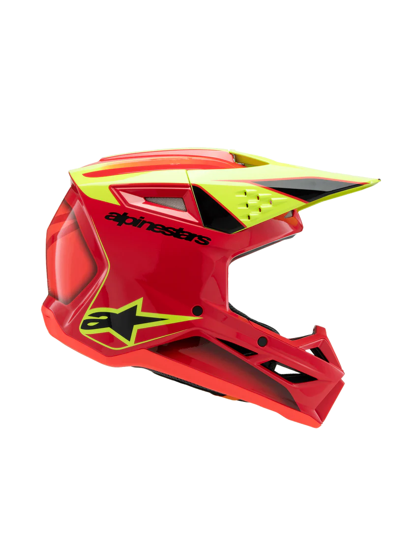 ALPINESTARS 2026 SM3 FRAY HELMET - RED YELLOW FLUO BLACK GLOSSY
