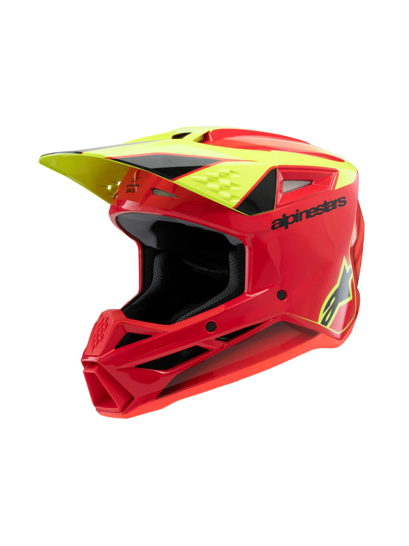 ALPINESTARS 2026 SM3 FRAY HELMET - RED YELLOW FLUO BLACK GLOSSY
