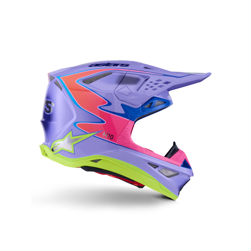 ALPINESTARS 2026 SUPERTECH S-M10 JETT LAWRENCE R01 HELMET - PURPLE PINK FLURO YELLOW GLOSSY