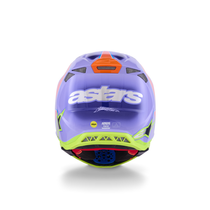 ALPINESTARS 2026 SUPERTECH S-M10 JETT LAWRENCE R01 HELMET - PURPLE PINK FLURO YELLOW GLOSSY