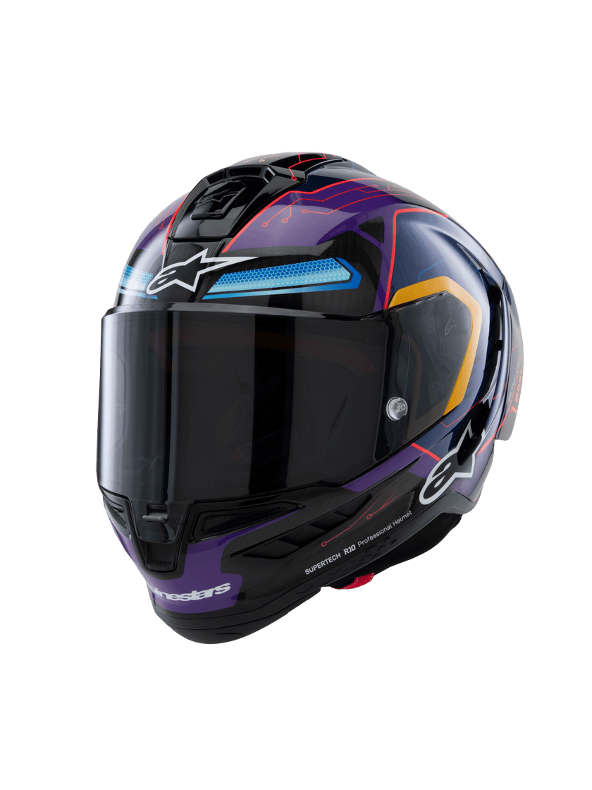 ALPINESTARS SUPERTECH R10 LE MARTINATOR HELMET - BLUE PURPLE RED GROSSY