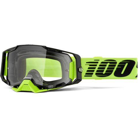 100% ARMEGA GOGGLE - NEON YELLOW (CLEAR)
