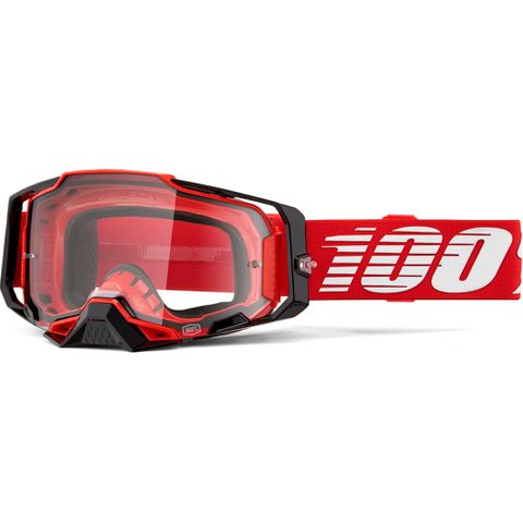 100% ARMEGA GOGGLE - RED (CLEAR)