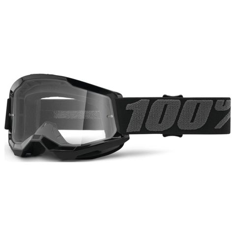 100% STRATA 2 YOUTH GOGGLE - BLACK (CLEAR)