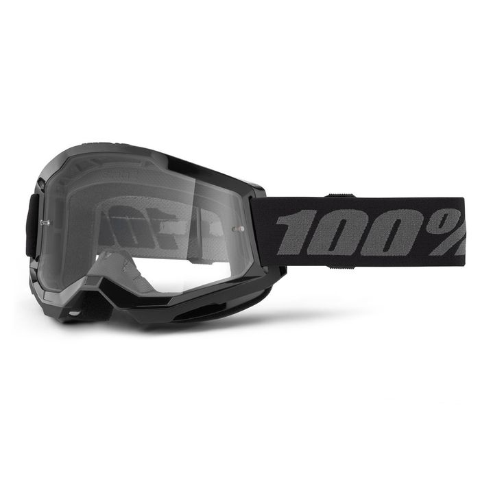 100% STRATA 2 JUNIOR GOGGLES - BLACK CLEAR LENS