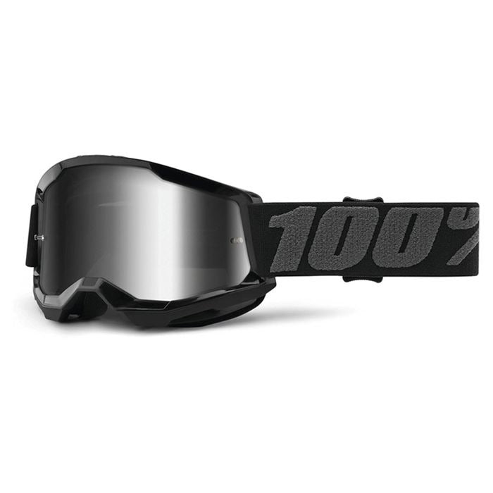 100% STRATA2 YOUTH BLACK GOGGLE - SILVER LENS
