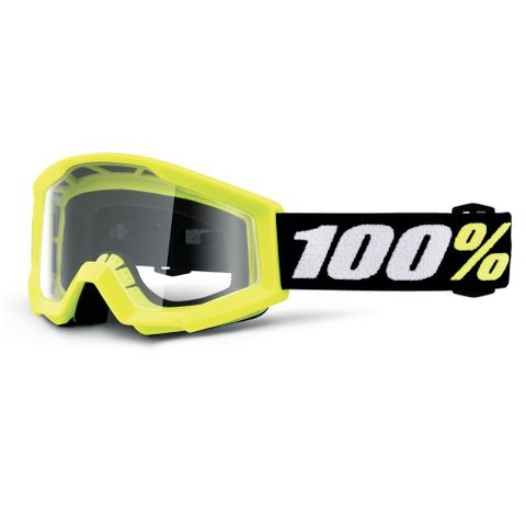 100% STRATA MINI GOGGLES - YELLOW CLEAR LENS