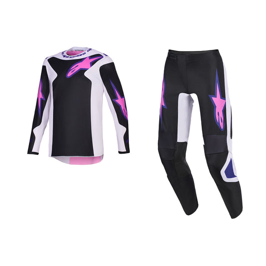 ALPINESTARS 2026 YOUTH FLUID GRID GEAR SET - BLACK LIGHT GREY PURPLE