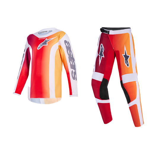 ALPINESTARS 2026 YOUTH FLUID PORTL GEAR SET - RED LIGHT GREY DARK GREY