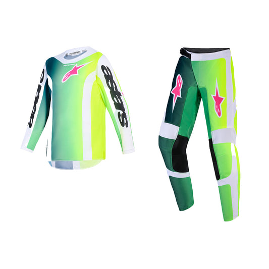 ALPINESTARS 2026 YOUTH FLUID PORTL GEAR SET - GREEN WHITE BLACK