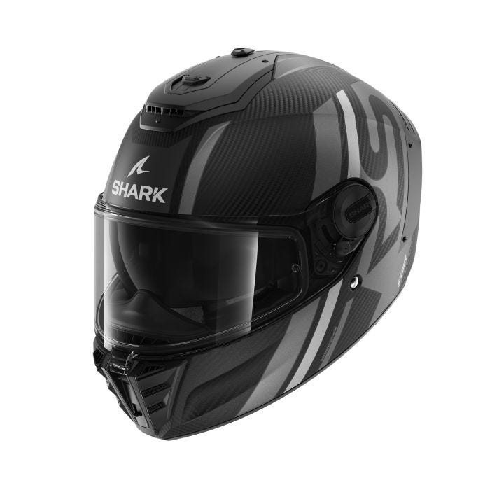 SHARK SPARTAN RS CARBON SHAWN HELMET - SILVER/ANTHRACITE