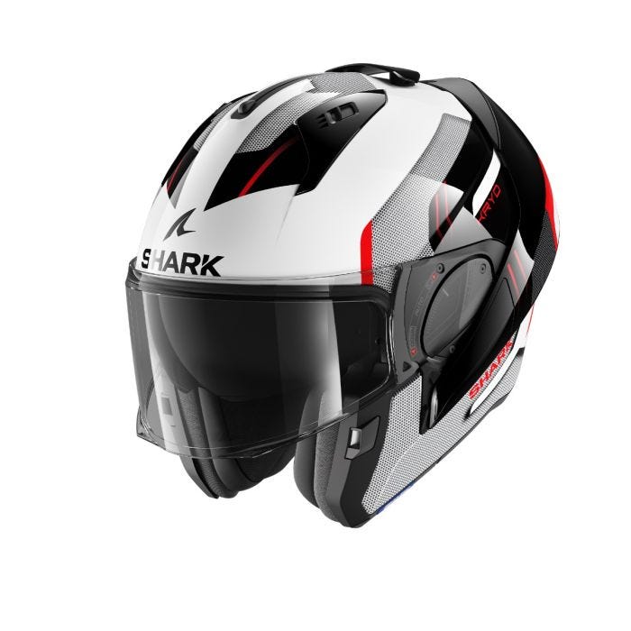 SHARK EVO ES KRYD HELMET - GLOSS WHITE/BLACK/RED