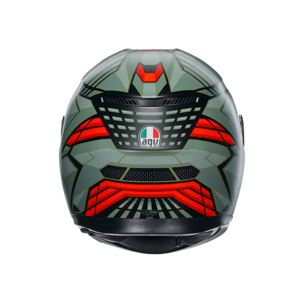AGV K3 HELMET - DECEPT MATT BLACK/GREEN/RED