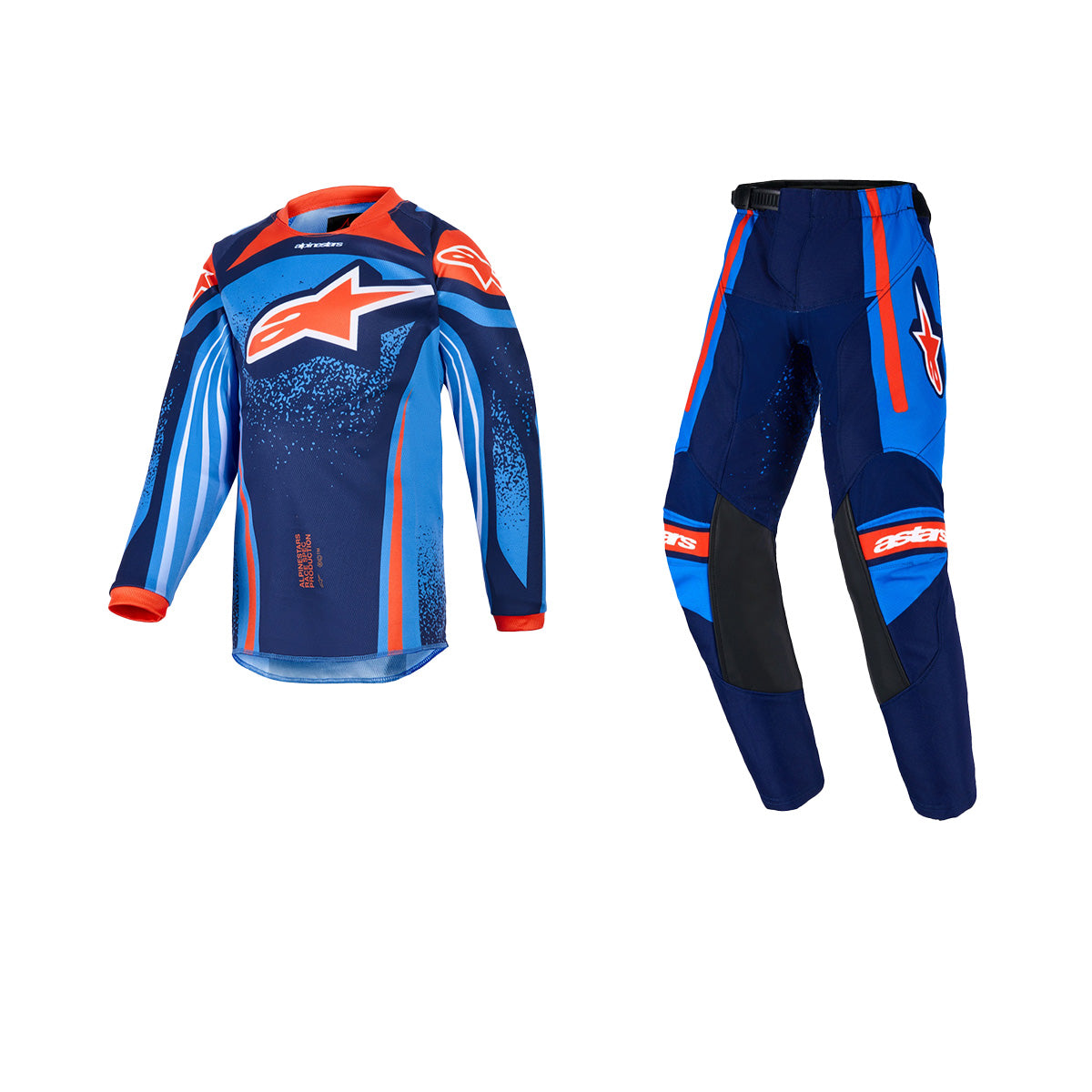 ALPINESTARS 2026 KIDS RACER NOMUR GEAR SET - DAR NAVY ORANGE UCLA BLUE
