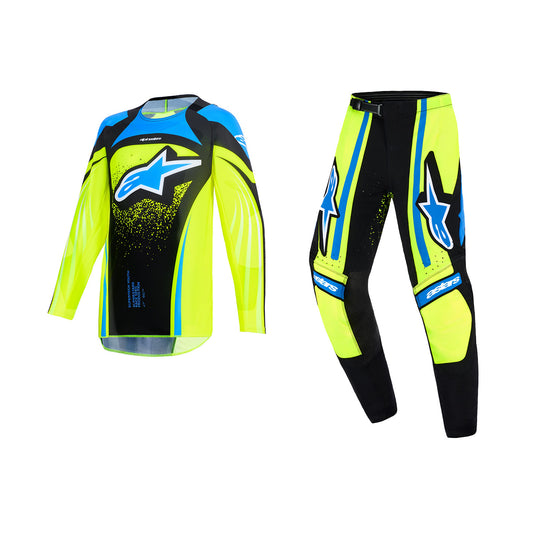 ALPINESTARS 2026 YOUTH SUPERTECH NOMUR GEAR SET - DARK NAVY YELLOW FLUO UCLA BLUE