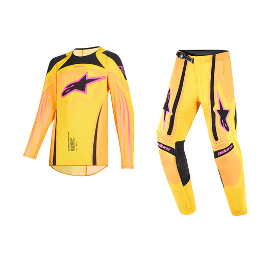 ALPINESTARS 2026 YOUTH SUPERTECH NOMUR GEAR SET - ORANGE YELLOW PINK