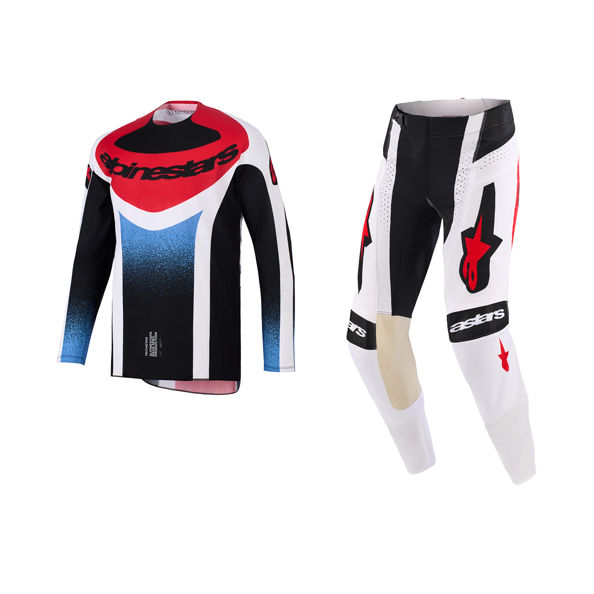 ALPINESTARS 2026 TECHSTAR KNIF GEAR SET - BLACK WHITE RED