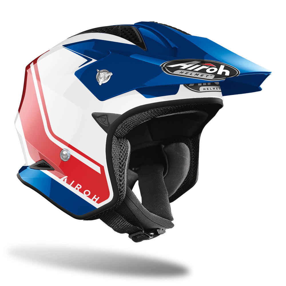 AIROH TRRS KEEN HELMET - BLUE/RED GLOSS