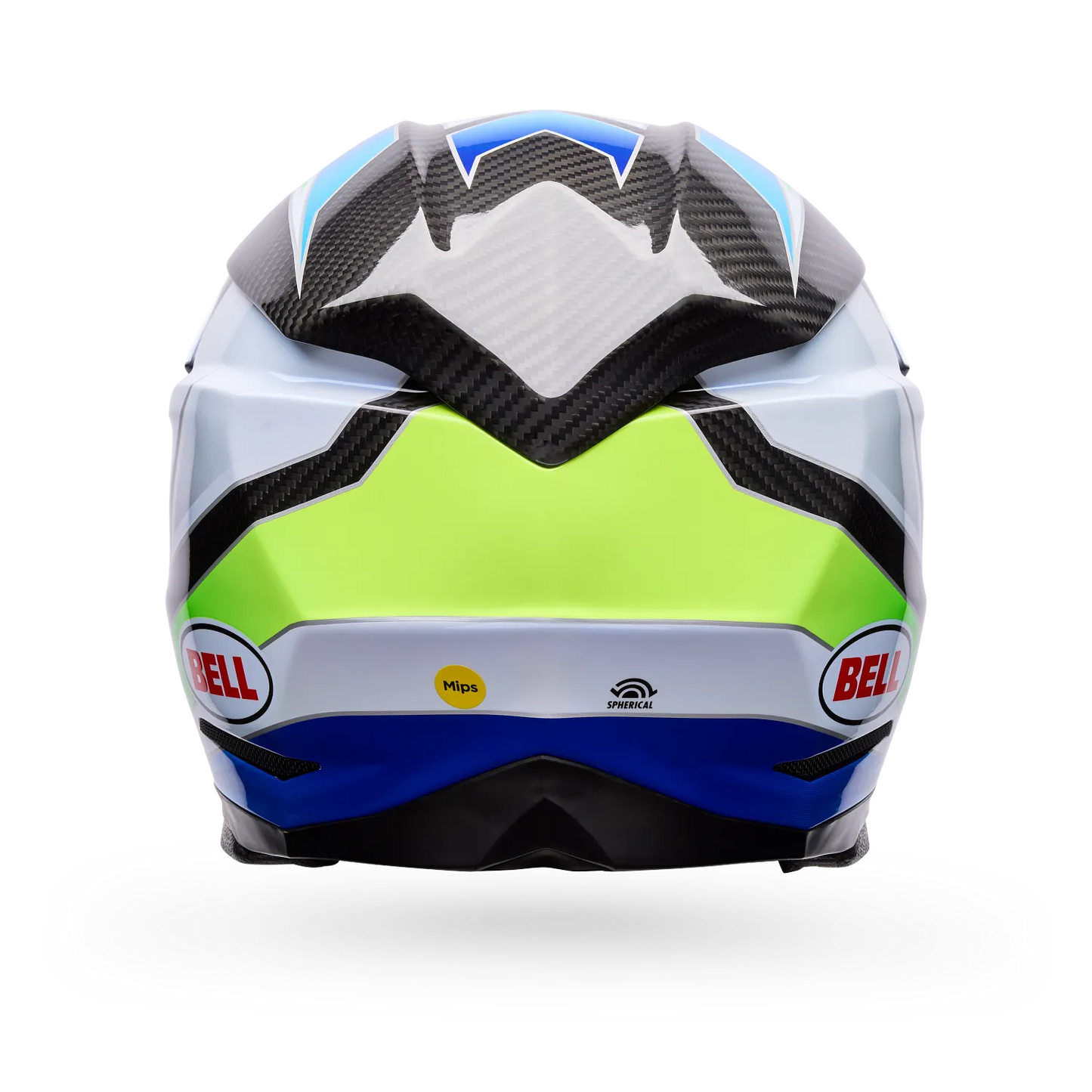 BELL 2026 MOTO-10 SPHERICAL GRID HELMET - WHITE/BLUE