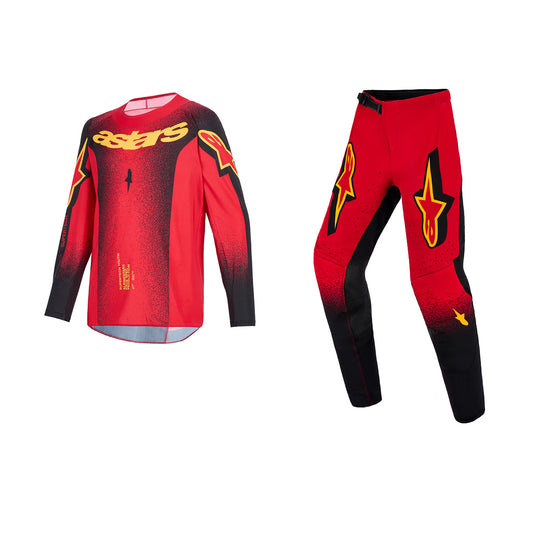 ALPINESTARS 2026 YOUTH SUPERTECH SCENZ GEAR SET - RED BLACK YELLOW