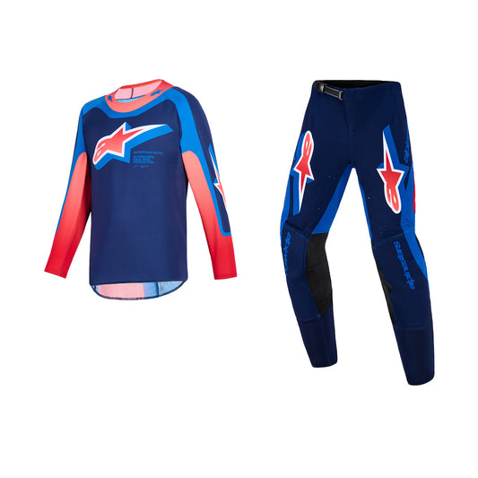 ALPINESTARS 2026 YOUTH SUPERTECH VISTA GEAR SET - DARK NAVY HOT CORAL COBALT