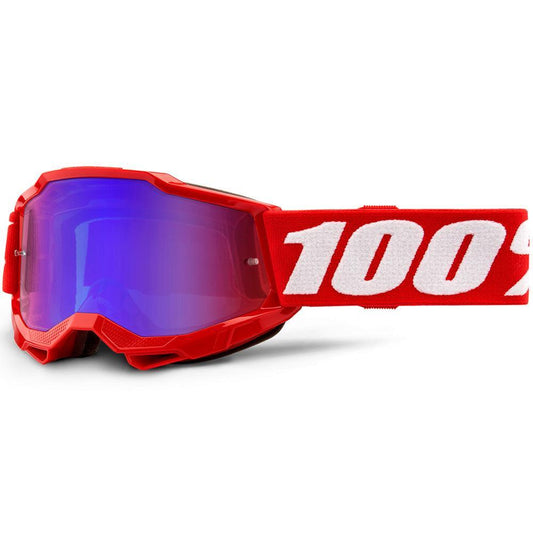 100% 2021 ACCURI 2 YOUTH GOGGLE - RED (RED/BLUE MIRROR) - Cully's Yamaha