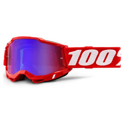 100% ACCURI 2 GOGGLE - RED (RED/BLUE MIRROR) - Cully's Yamaha